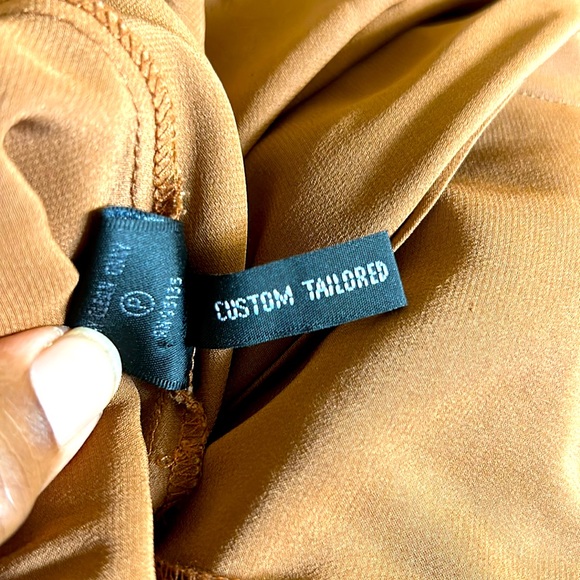 Lafayette 148 Copper Bronze True Wrap Long Sleeve Collared Silk Blouse size 14 - Picture 9 of 10